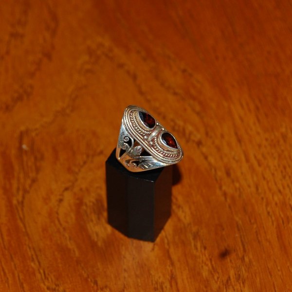 Granat Ring - Silber
