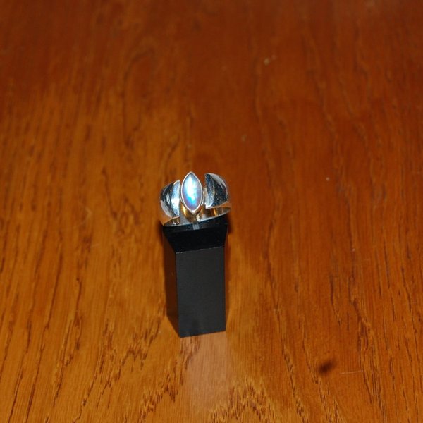 Regenbogenmondstein Ring -Silber