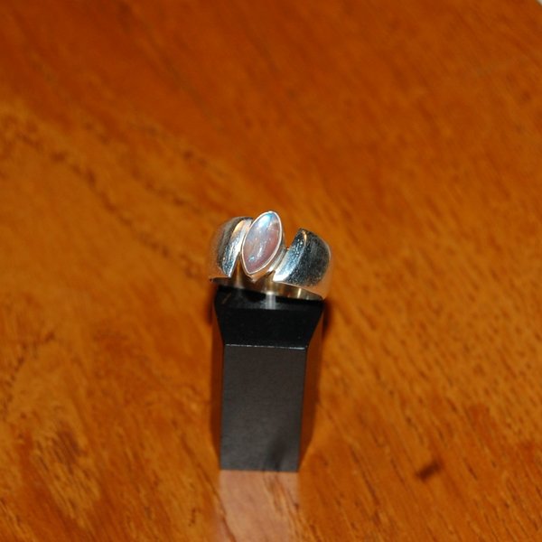 Regenbogenmondstein Ring -Silber