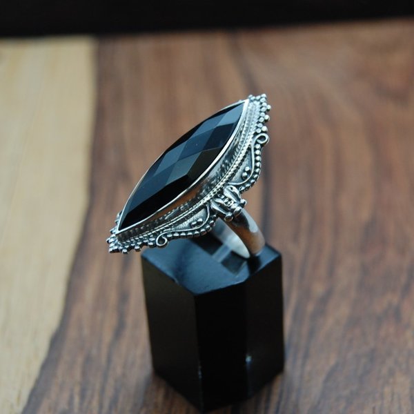 Onyx Ring Silber
