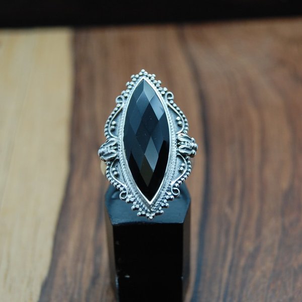Onyx Ring Silber